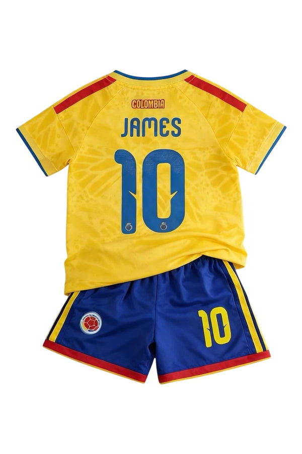 James #10 Yellow & Blue Kids Soccer Jersey Set