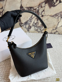 Logo Plaque Leather Shoulder Bag