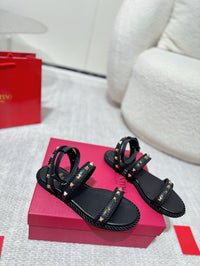 Garavani Rockstud Rope Flat Sandals