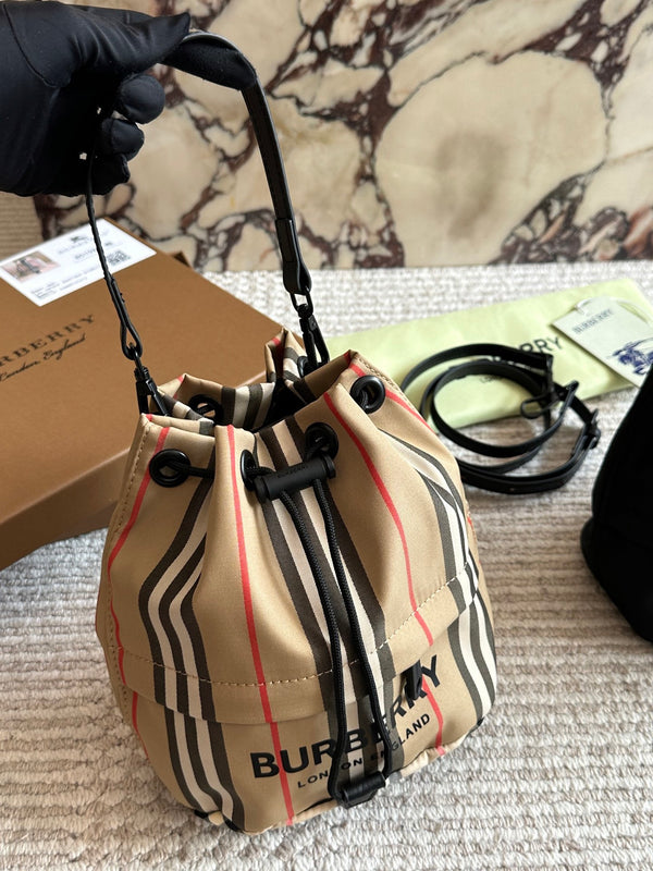 Icon Stripe Nylon Drawcord Pouch