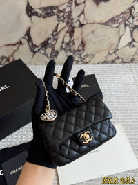 25A Heart Charm Mini Flap Bag