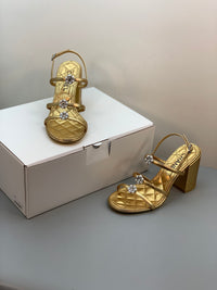 Pearl Flower Heel Sandals