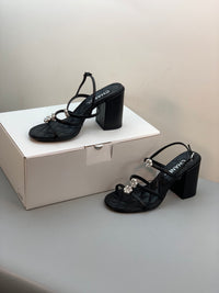 Pearl Flower Heel Sandals