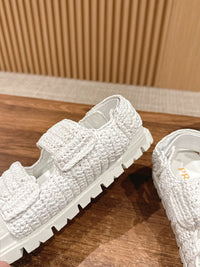 Logo-Plaque Crochet Sandals