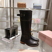 Leather Knee High Riding Boots