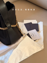 Black Mini Nylon Bucket Bag