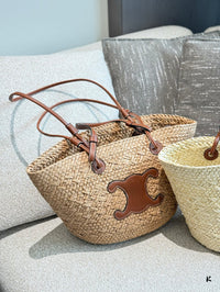 Triomphe Raffia Bucket Tote