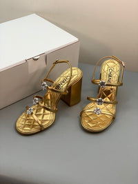 Pearl Flower Heel Sandals