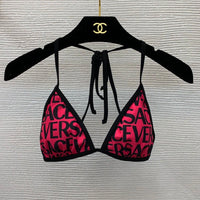 Logo Print Triangle Bikini Set