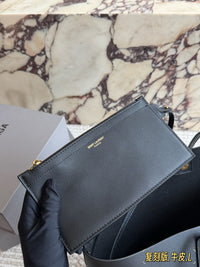 East West Grained Leather Tote