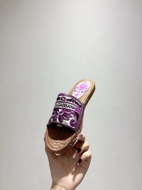 Maiolica Print Espadrille Sliders