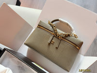 26A Embossed Top Handle Vanity Bag
