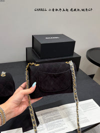 Suede Flap Bag