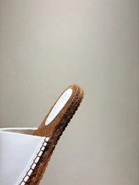 Nappa Leather Espadrille Sliders