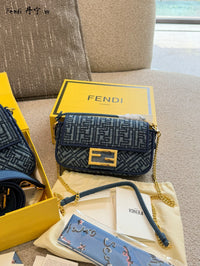 Denim Baguette Bag
