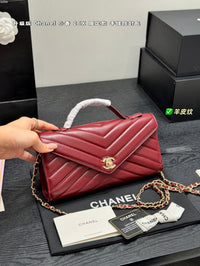 26X Chevron Top Handle Flap Bag
