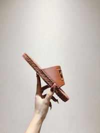 Nappa Leather Espadrille Sliders