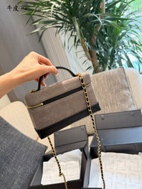 Suede Calfskin Vanity Bag