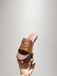 Nappa Leather Espadrille Sliders