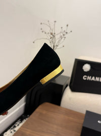 Two-Tone Leather Ballerina Flats
