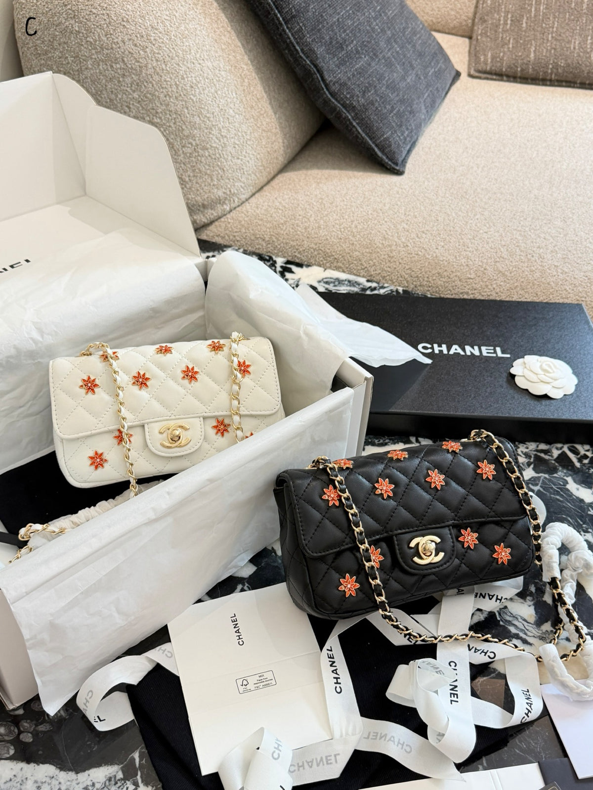 Mini Floral Classic Flap Bag
