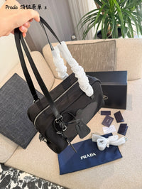 Re-Nylon Logo Boston Bag