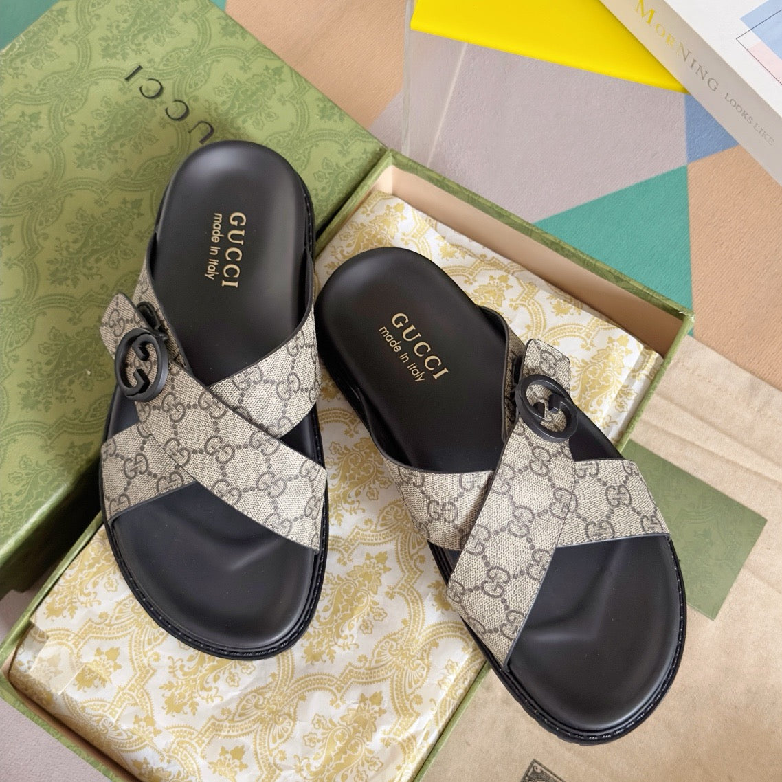 Double Strap Slide Sandals