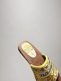 Maiolica Print Espadrille Sliders