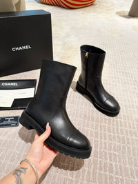 Calfskin Cap Toe Short Boots