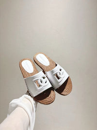 Nappa Leather Espadrille Sliders