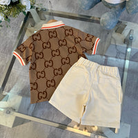 Jacquard Polo T-Shirt & Shorts Set