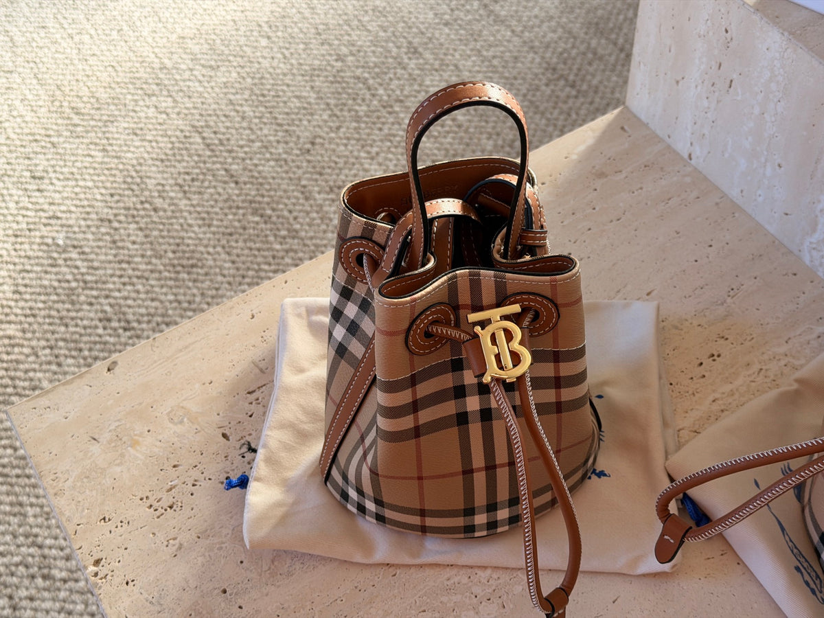 Mini Check Bucket Bag