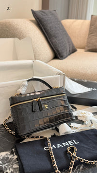 Crocodile Embossed Slim Vanity Case