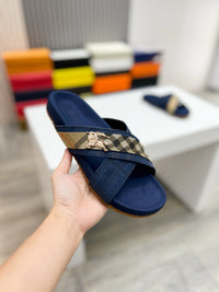 Vintage Check Cross Strap Slides