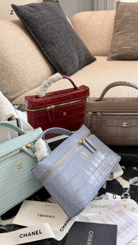 Crocodile Embossed Slim Vanity Case