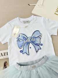Girls Bow Tee & Tulle Skirt Set
