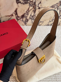 Trifolio Suede Shoulder Bag