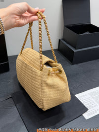 Madras Woven Top Handle Bag