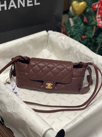 Drawstring Flap Bag Lambskin