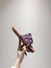 Maiolica Print Espadrille Sliders