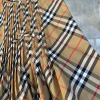 Vintage Check Pleated Sleeveless Dress