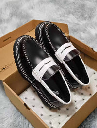 Contrast Penny Loafers