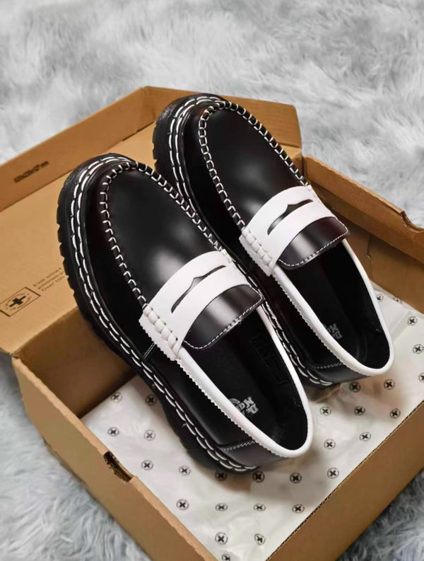 Contrast Penny Loafers