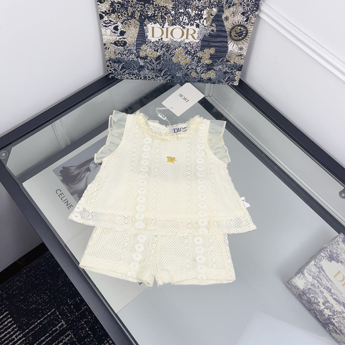 Lace Knit Shorts Set