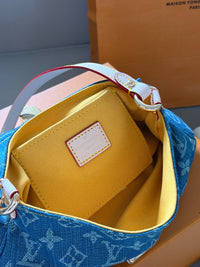 Monogram Denim Pleaty Bag