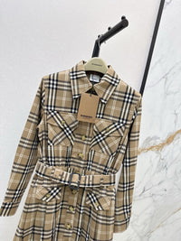 Check Cotton Shirt Dress