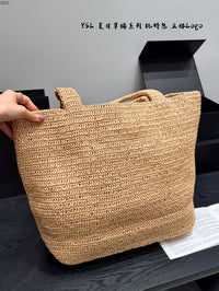 Rive Gauche Raffia Tote Bag