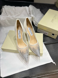 Love Embellished Mesh Pumps