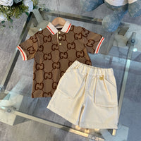 Jacquard Polo T-Shirt & Shorts Set