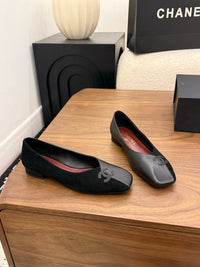 Two-Tone Leather Ballerina Flats